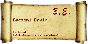 Baczoni Ervin névjegykártya