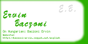 ervin baczoni business card